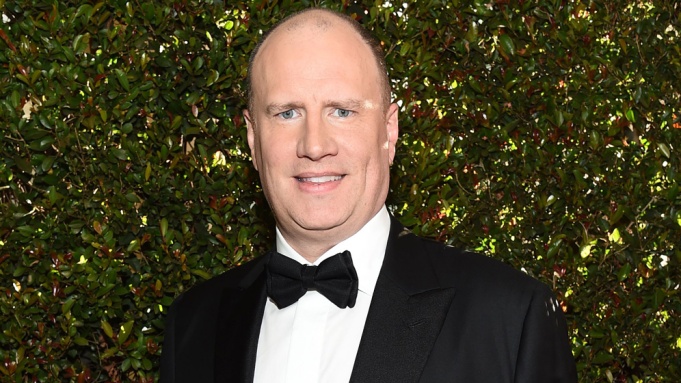 Kevin Feige wearing a bow tie on a suit