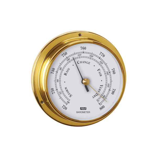 a gold color simple barometer