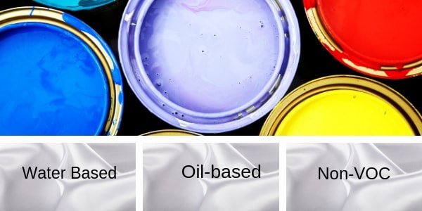 Types of paints in freshly painted room