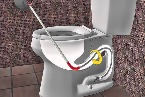 Use a snake to unclog toilet