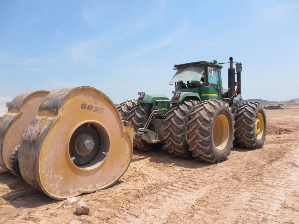 machine used for compaction in a construction site