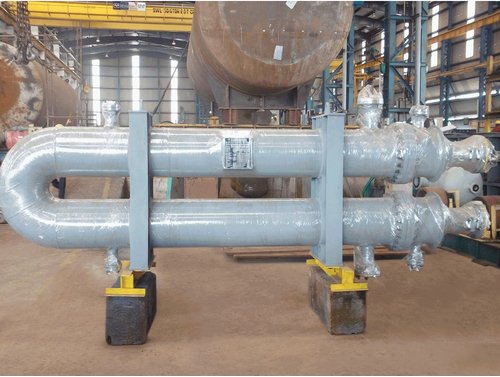 a stainless double pipe heat exchanger covered with nylon