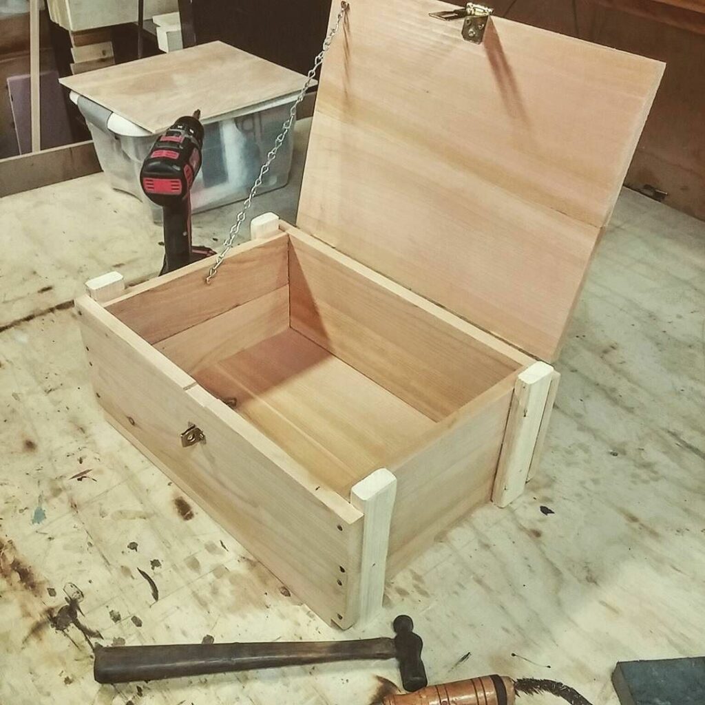 a wooden ammo box under construction